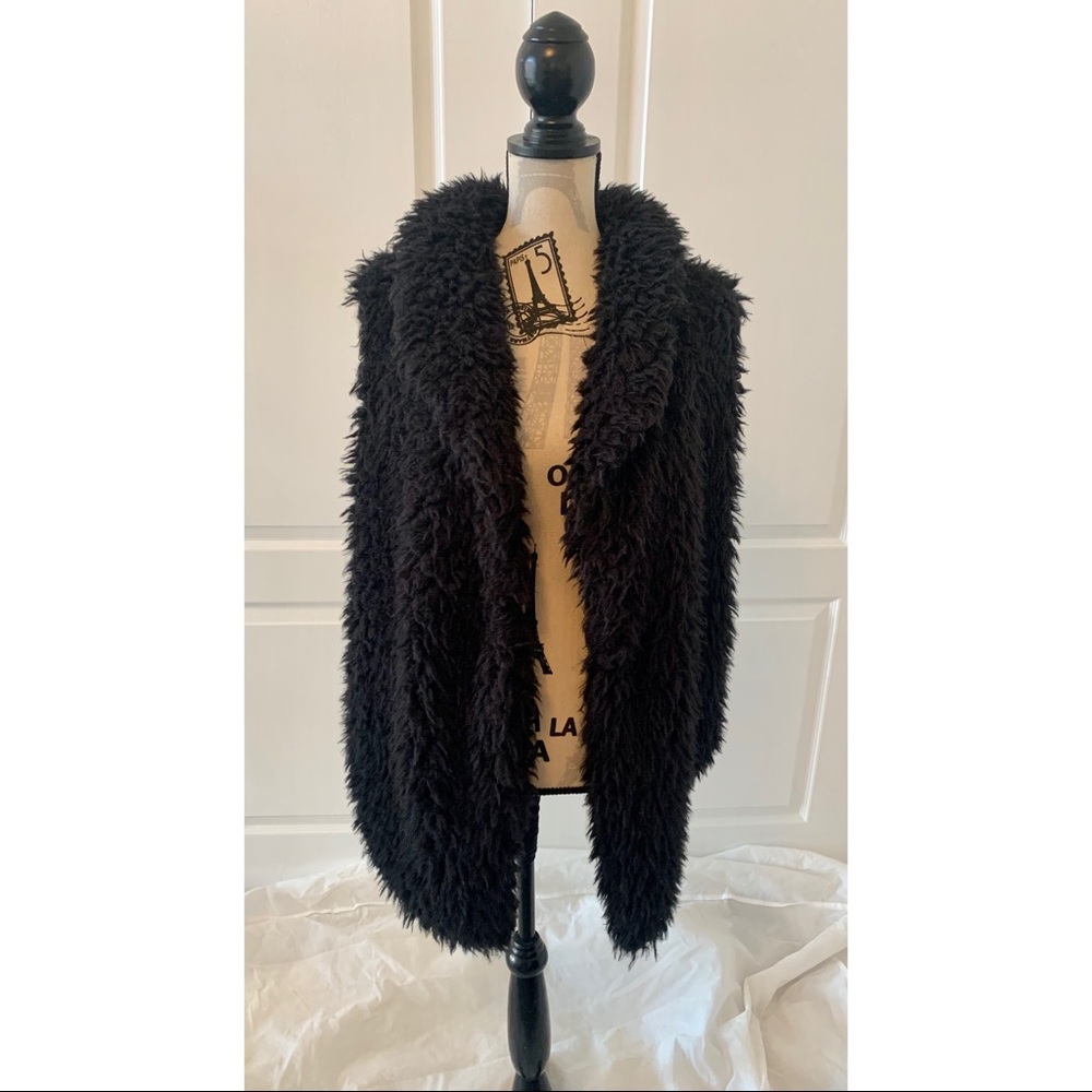 Black furry vest